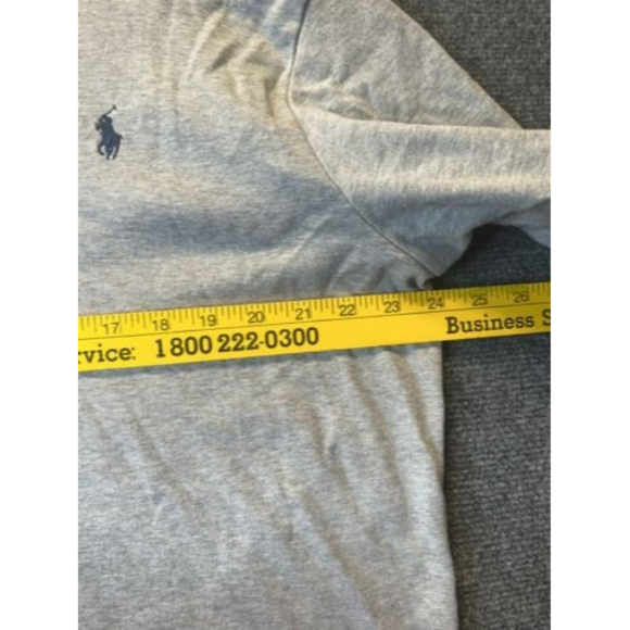 Polo Ralph Lauren Men's XL Polo Shirt Grey Gray With Blue Pony Logo Custom Fit - Picture 7 of 8